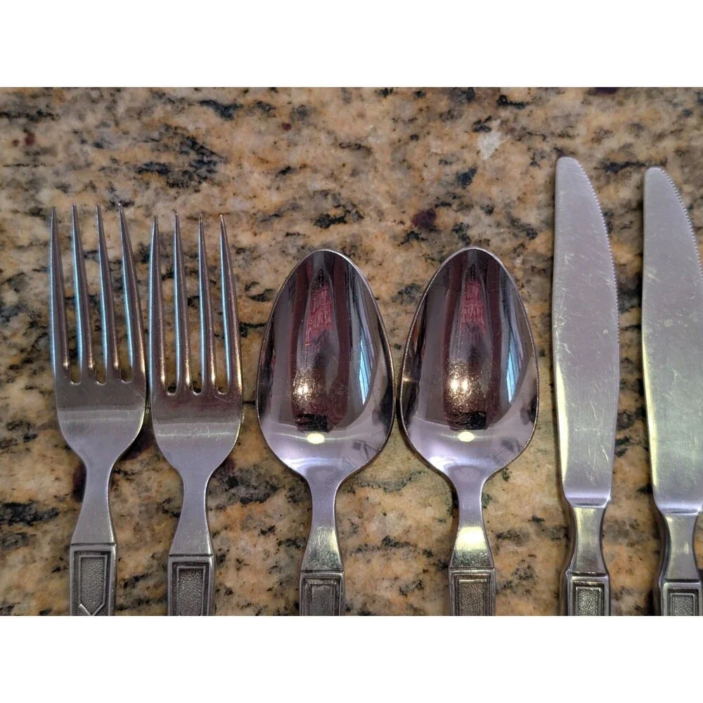 Vintage Hanford Forge Cambria Stainless Flatware Set 6 Japan 1960s 70s